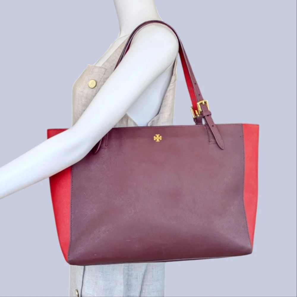 Tory Burch York burgundy saffiano leather  Red  Women's Tote Bag - Picture 2 of 16